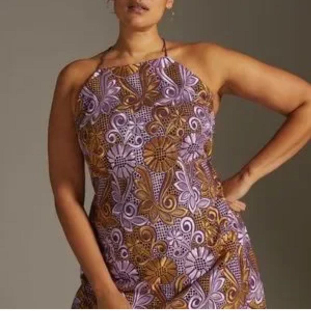 Anthropology embroidered dress